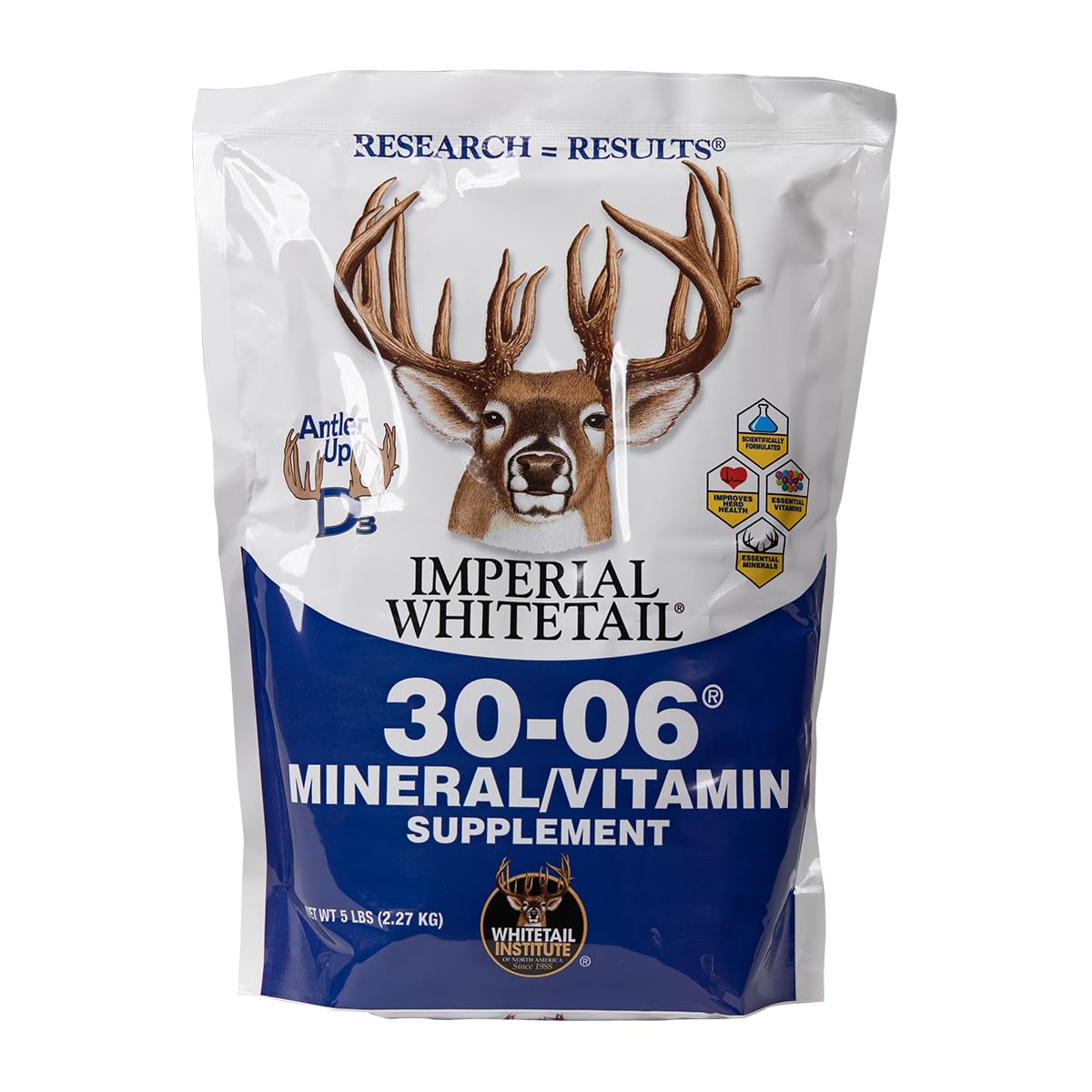 Whitetail Institute 30-06 Mineral and Vitamin Supplement for Deer Food Plots, Provides Antler-Building Nutrition and Attracts Deer, Original, 5 lbs