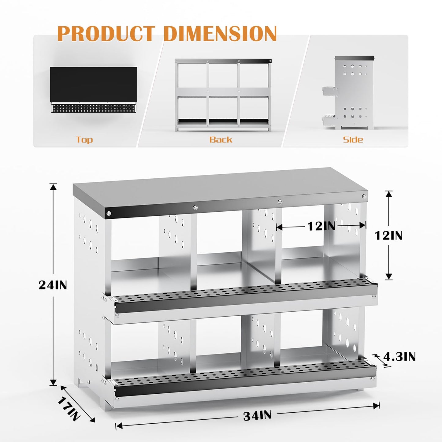 Chicken Nesting Box 6 Compartment for Chicken Coop - Heavy Duty Galvanized Steel Wall Mount with Vented Design & Removable Mats (31.9" L)