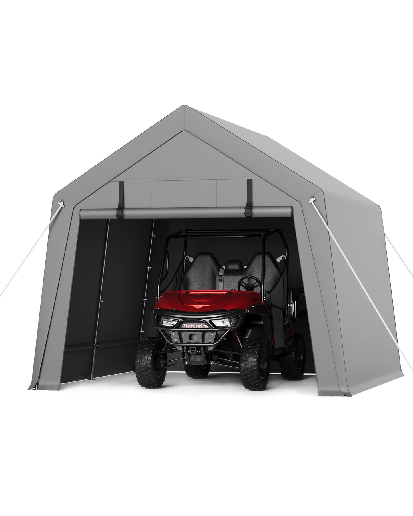 VerisShade 10 x 10 ft Carport Storage Shed, Shelter Logic with 2 Roll-up Zipper Door, Heavy Duty Waterproof Tarp, Storage Tent for ATV, Motorcycle, Bike, Garden Tools, Firewood
