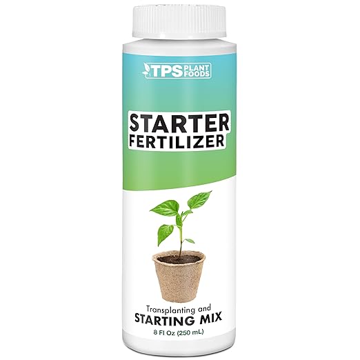 TPS NUTRIENTS Starter Plant Fertilizer, Gentle Complete Formula Plus Micronutrients for Starts and Transplants, Liquid Plant Food 8 oz (250mL)