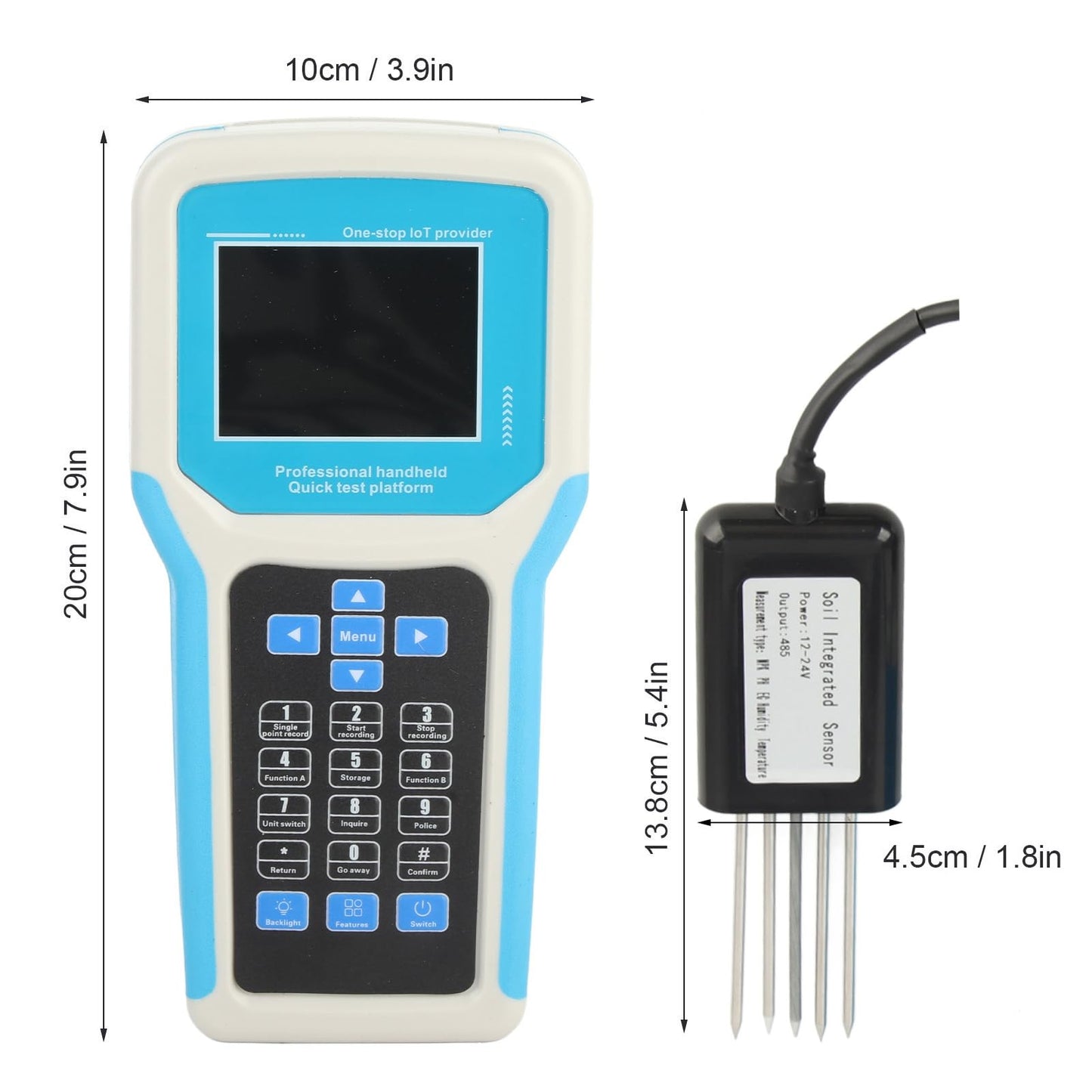Soil Tester, 7-in-1 Soil pH Meter Kit with Moisture, Temperature, Conductivity, Nitrogen, Phosphorus and PH Test, LCD Display Soil Moisture Meter with Carry Box for Petrochemical, Agriculture, etc