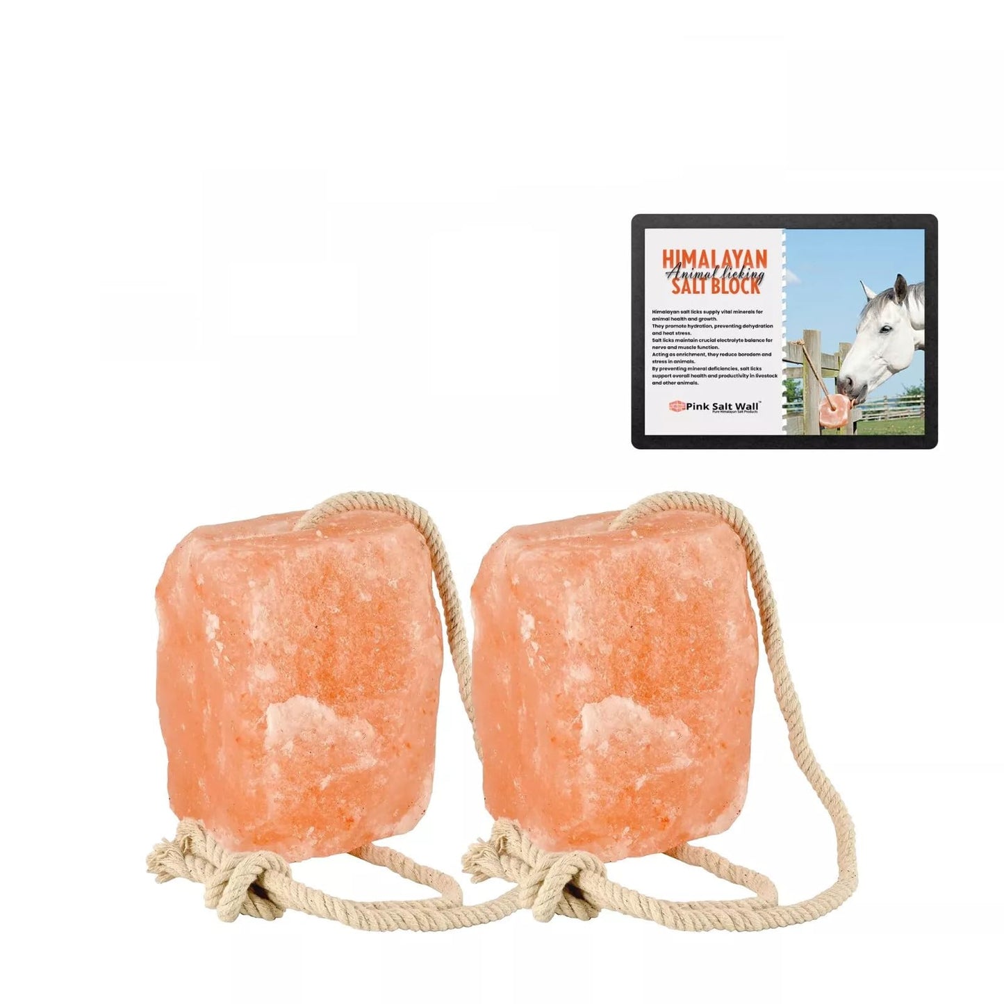 Pink Salt wall 5–6 lbs Salt Lick for Deer Natural Mineral Block for Deer and Wildlife (Pack of 2)