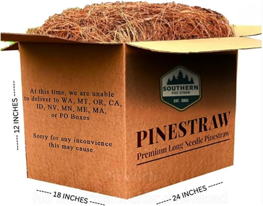 Southern Pine Straw - Premium Pine Needle Mulch - Covers up to 100 Cubic ft