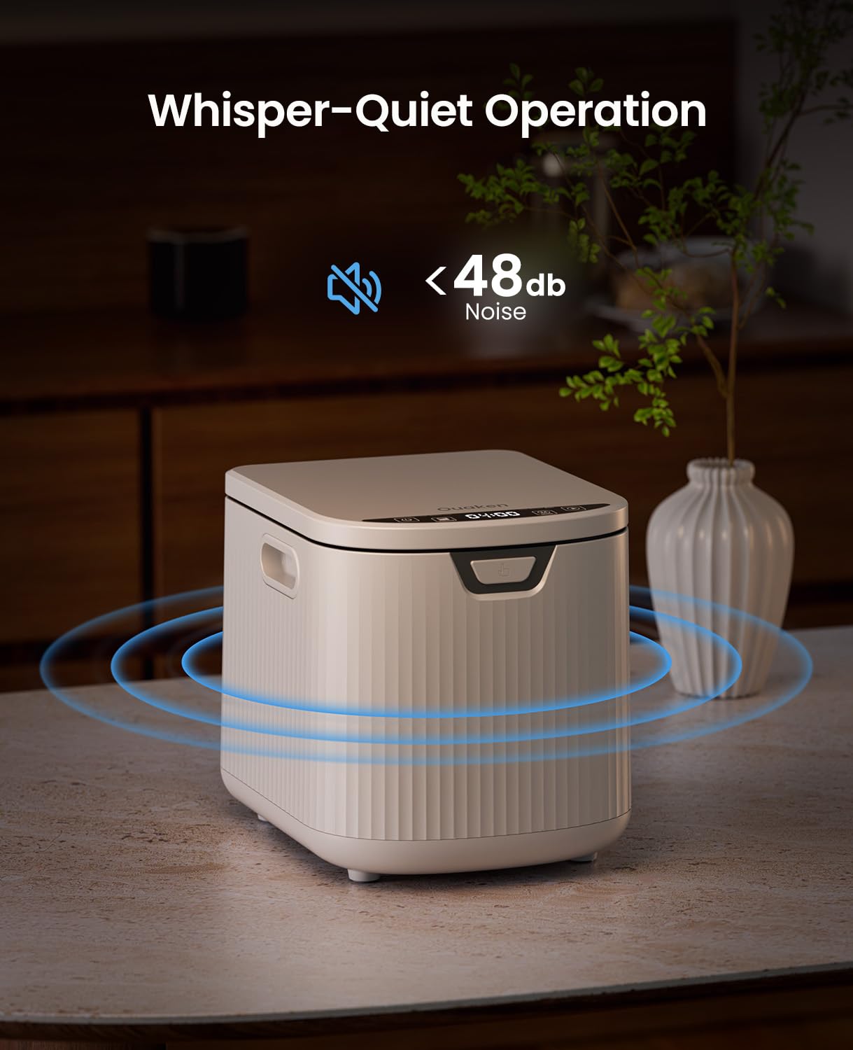 Electric Kitchen Composter,Ouaken 3L Indoor Food Waste Compost Machine Countertop Smart Composting Bin,4-6H Fast Compact Food Recycler for Home with Low Noise,Odorless,Auto-Clean