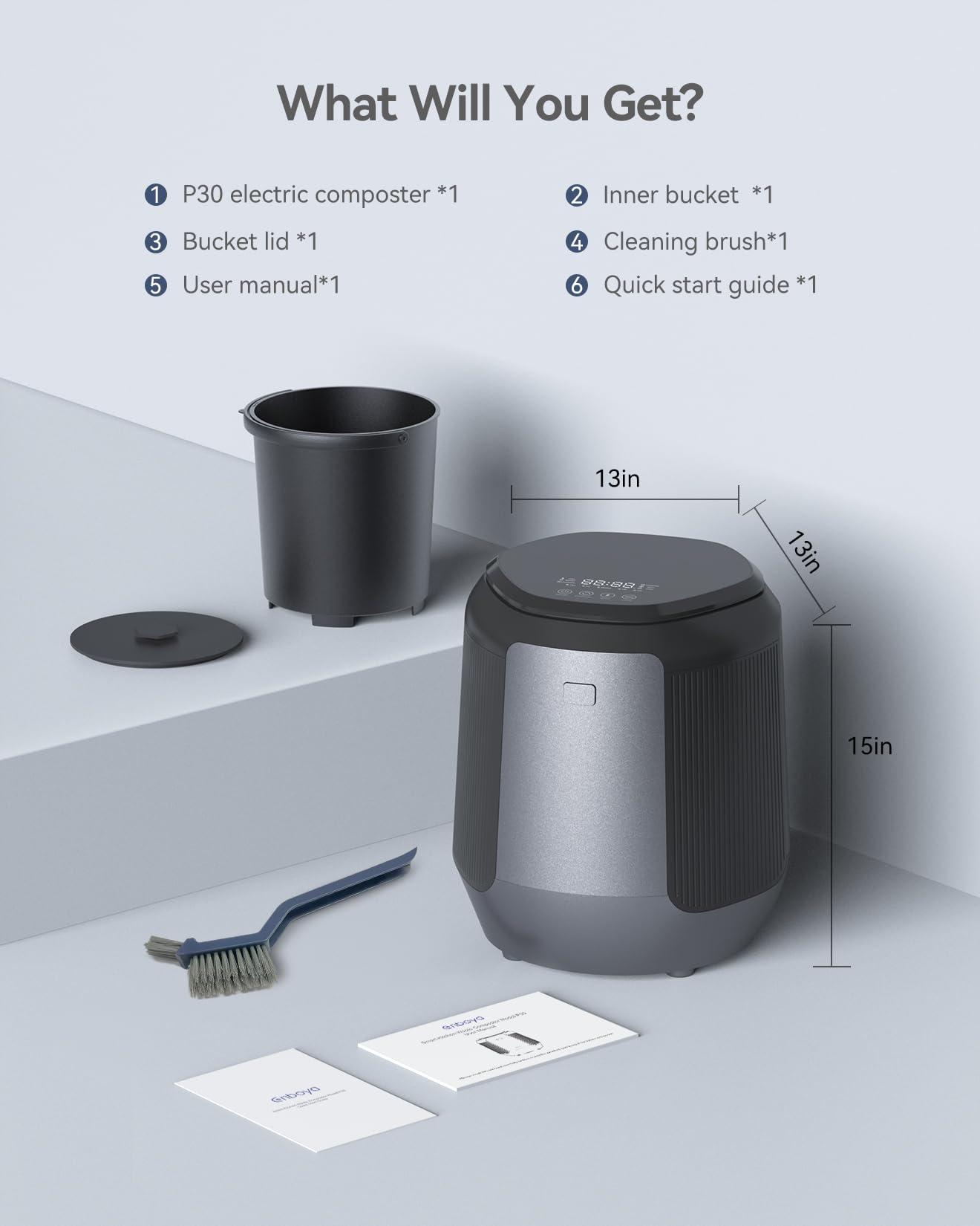 Seyanke Electric Kitchen Composter, 4.2L Smart Countertop Food Recycler with Charcoal System, Indoor Compost Bin for Home Waste, Quiet & Easy to Use, Eco-Friendly Waste Solution