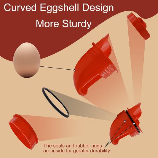 [8 Pack] Aopchry Automatic Chicken Feeder (Red), Chicken Feeders No Waste Feed, Egg Shaped Thickened Design, Rain-Proof, Suitable for Various Poultry, with Mounting Hole Opener