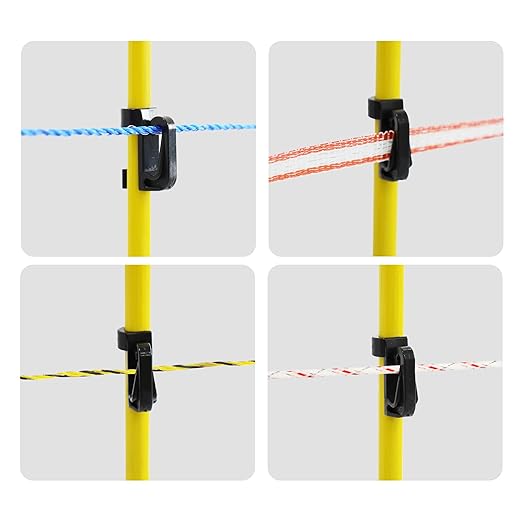 Electric Fence Posts 46 Inches, Fiberglass Step in Temporary Electric Fence Posts for Cows, Sheep, Dog, Portable Fence Stakes for Electric Fencing-10 PCS