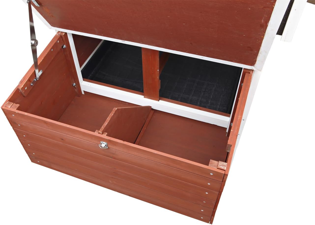 TRIXIE Natura Chicken Coop with Outdoor Run – Outdoor Hen House with Two Nesting Boxes – Easy to Clean Chicken Pen, Pull-Out Plastic Tub Included – in Brown