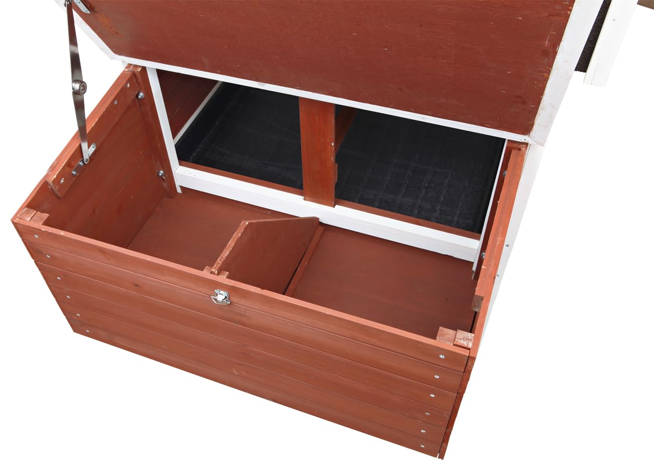TRIXIE Natura Chicken Coop with Outdoor Run – Outdoor Hen House with Two Nesting Boxes – Easy to Clean Chicken Pen, Pull-Out Plastic Tub Included – in Brown