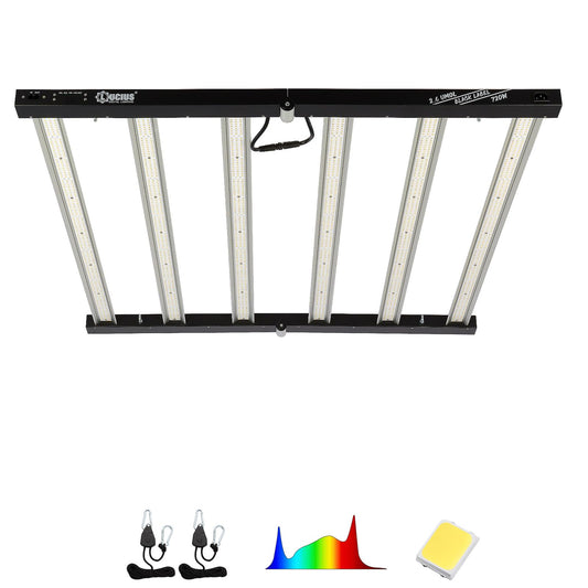 Lucius 720W LED Grow Light with LM281B Diodes, Full Spectrum Grow Lamp for Indoor Plants, 1872μmol/s, 2.6μmol/J, 5x5ft Coverage, Dimmable 0–100%, 120/240V, Ideal for Hydroponics, Greenhouse