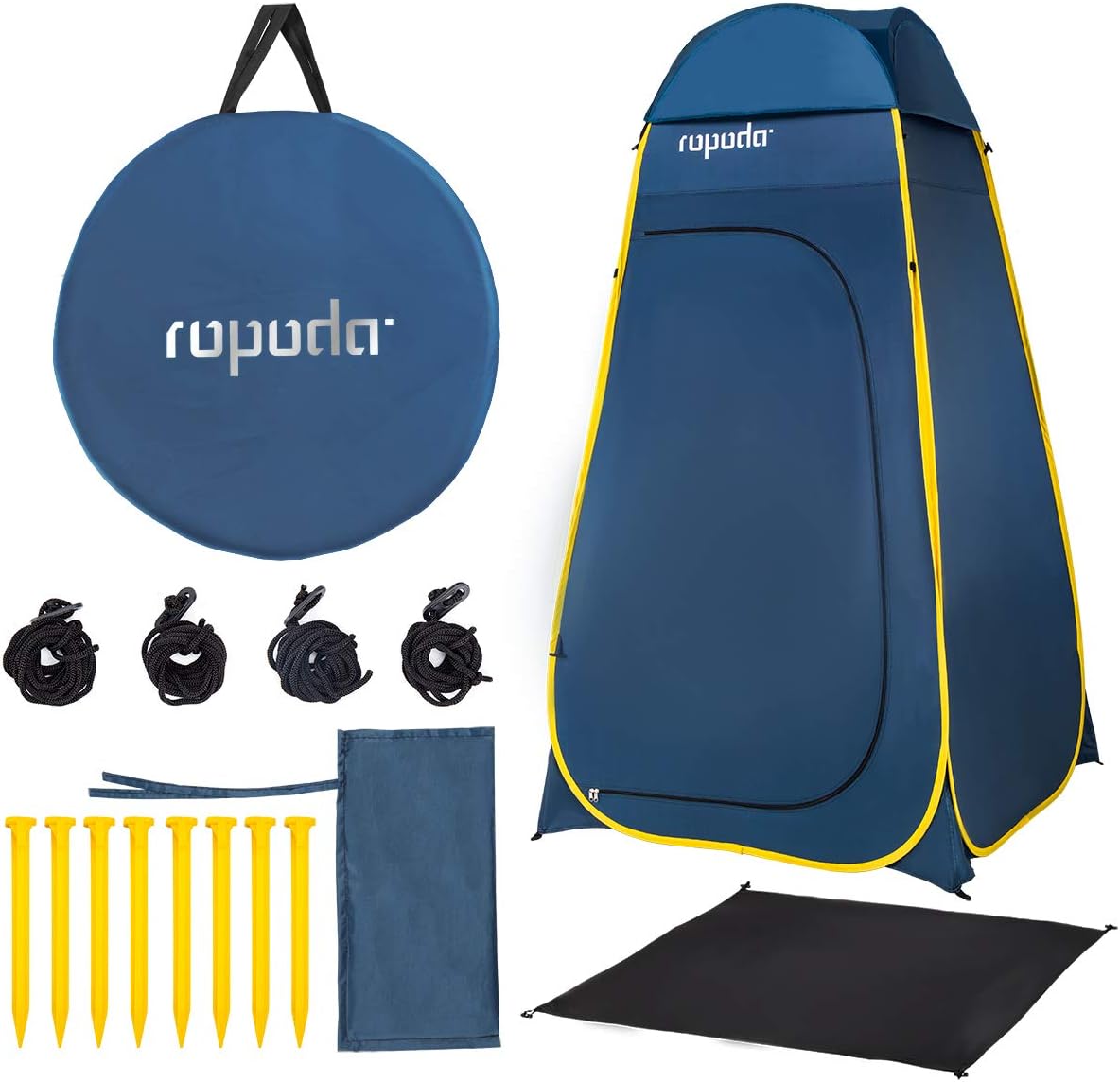ropoda Pop Up Tent 83" x 48" x 48" Upgrade Privacy Tent, Porta-Potty Changing Portable Changing Room Includes 1 Removable Bottom,8 Stakes,1Removable Rain Cover,1 Carrying Bag
