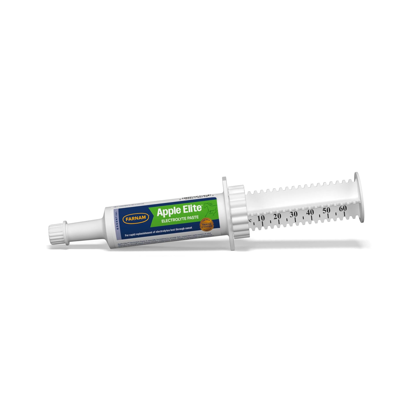 Farnam Apple Elite Electrolyte Paste Supplement for Horses, Replaces Vital Minerals, Encourages Hydration, No Added Sugar, 60 cc syringe