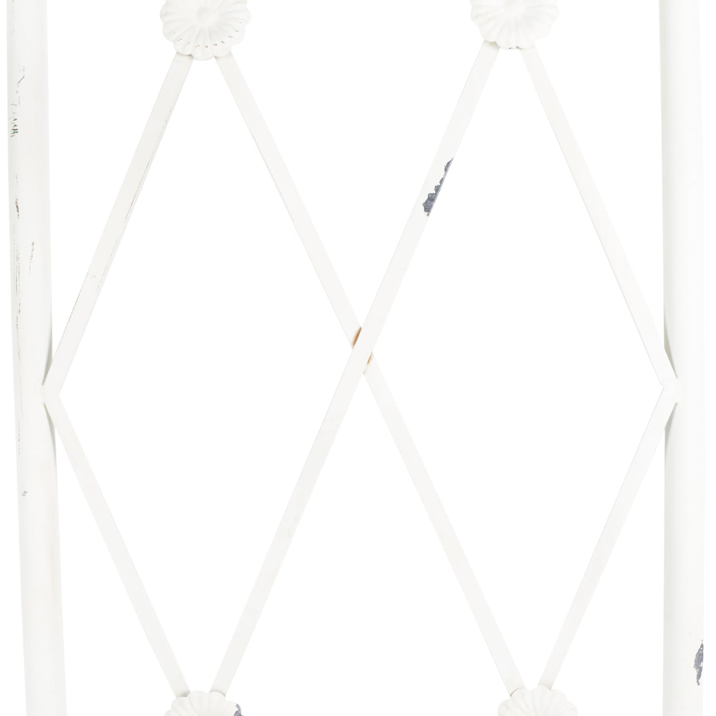 SAFAVIEH Outdoor Collection Mizell Antique White Lattice Wrought Iron Moon Gateway Arbor