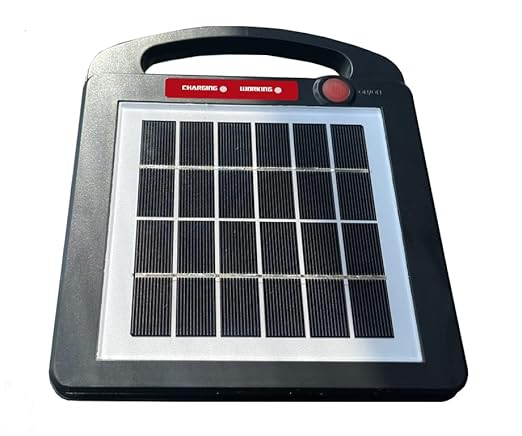Solar Electric Fence Charger for Day and Night Power | Red Sizzle 1XS | 0.13 Joule | Portable Solar Energizer for Livestock for Small Gardens, Keep Our Small Pests