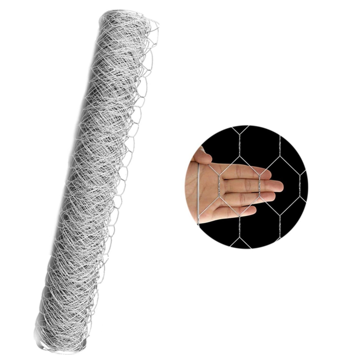 WFLNHB Hexagonal Chicken Wire Poultry Netting Galvanized Mesh Garden Fence Barrier Fence Mesh Roll 6Feet x 150Feet