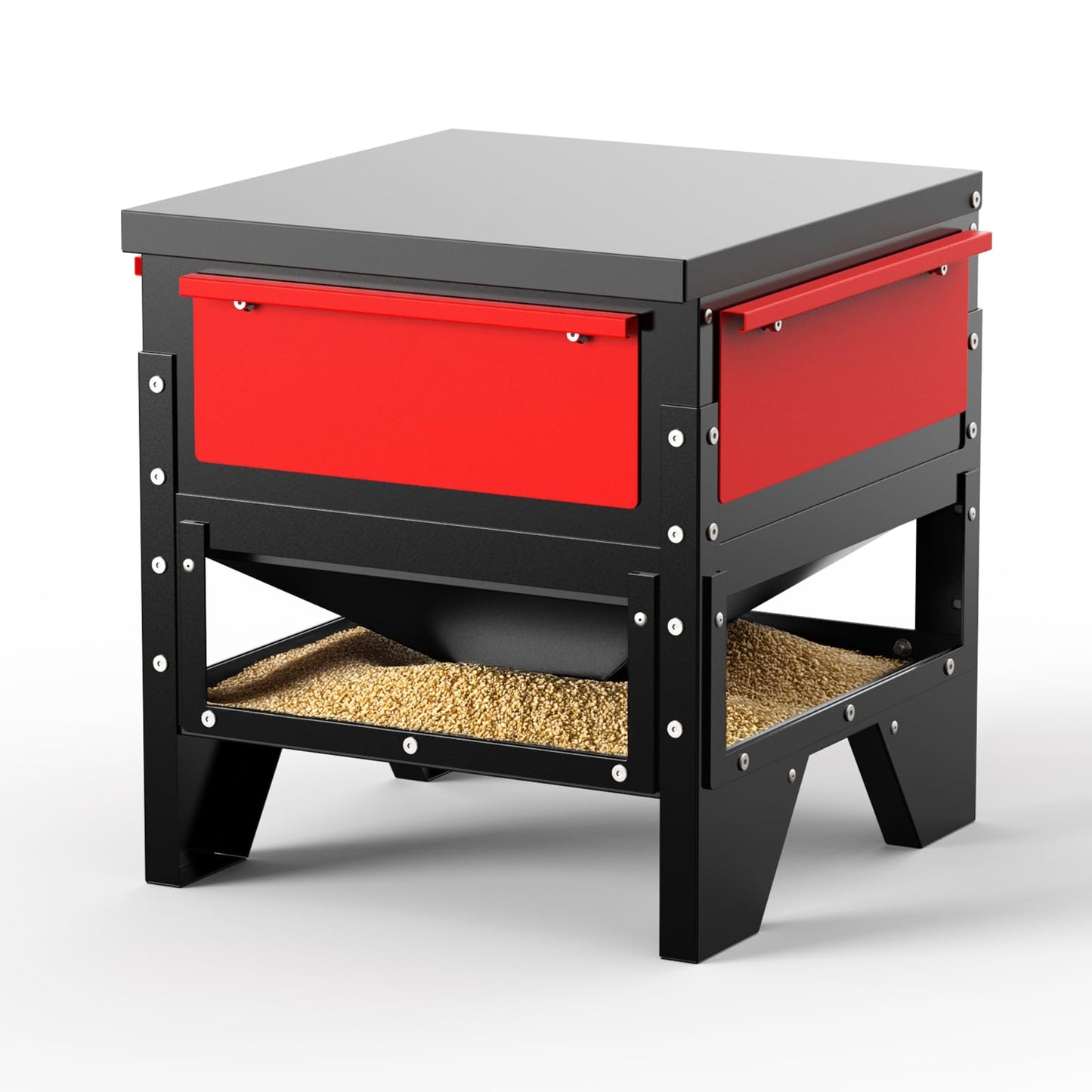 BUYYAH Automatic Chicken Feeder, 60lb Large Capacity, All Metal Poultry Feeder, No Waste Waterproof Chicken Feeder, Suitable for Geese, Ducks, Turkeys, Quails