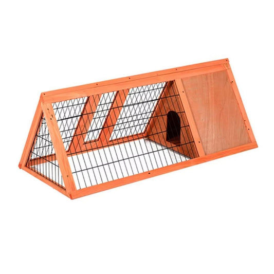 GarveeLife Wooden Rabbit Hutch, Chicken Hutch Outdoor with Run and 2 Doors, a-Frame Wooden Chicken Coops with Ventilating Wire, Quail, Rabbit Hideout for Small Animals, Red