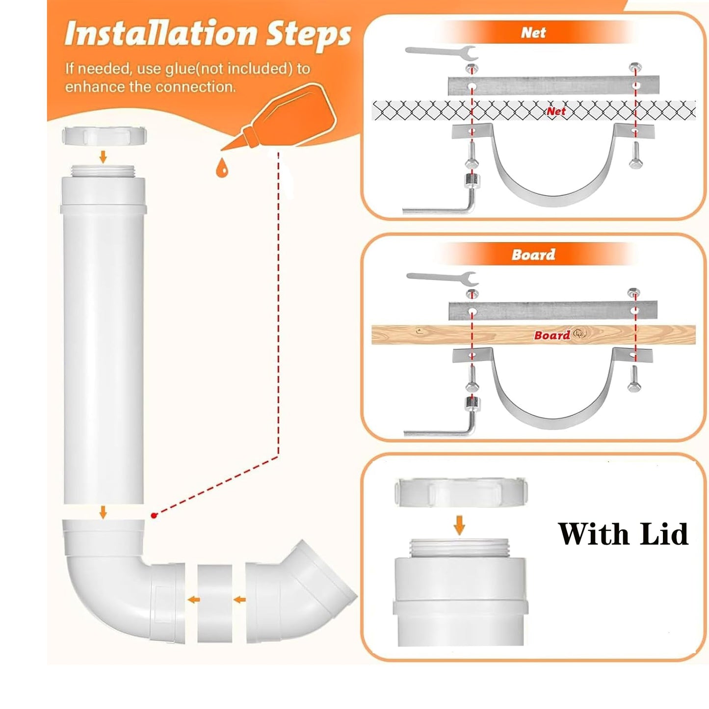 3 Pack Automatic Chicken Feeder No Waste, PVC Pipe Chicken coop Feeder, Rat Proof Chicken Feeder, with Lid Hanging Chicken Feeder, for Chicken Poultry Feeder