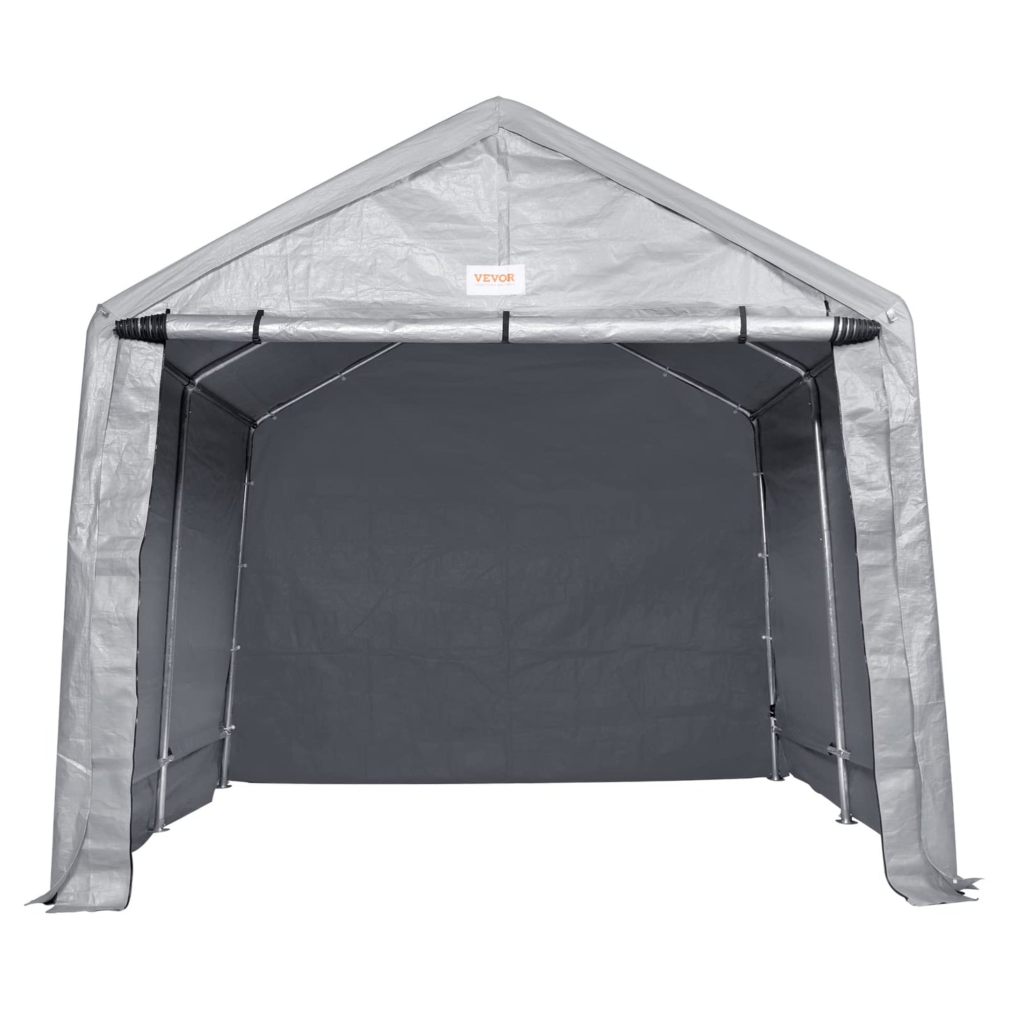 VEVOR Portable Shed Storage Shelter Outdoor, 10x10x8.5 ft Heavy Duty Instant Storage Tent Tarp Sheds with Roll-up Zipper Door and Ventilated Windows for Motorcycle, Bike, Garden Tools