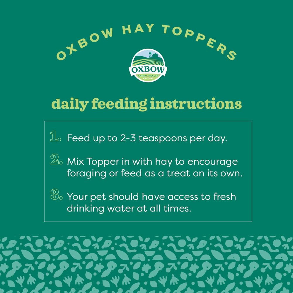 Oxbow Hay Toppers Garden Blend, Bunny Treats, Foraging Enrichment for Rabbits, Chinchillas, Guinea Pigs, and Other Small Herbivores, Timothy Hay Topper, Premium Rabbit Food Additive, 2oz