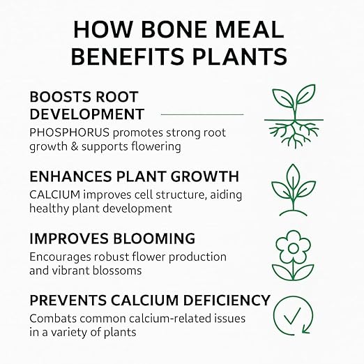 𝐁𝐄𝐒𝐓𝐒𝐄𝐋𝐋𝐄𝐑 Organic Bone Meal Fertilizer by Gardenera (4-12-0 NPK) All-Natural Plant Food Source of Nitrogen and Phosphorus for Bulbs, Gardens, Potted Plants, Trees, and Shrubs [12 OZ]