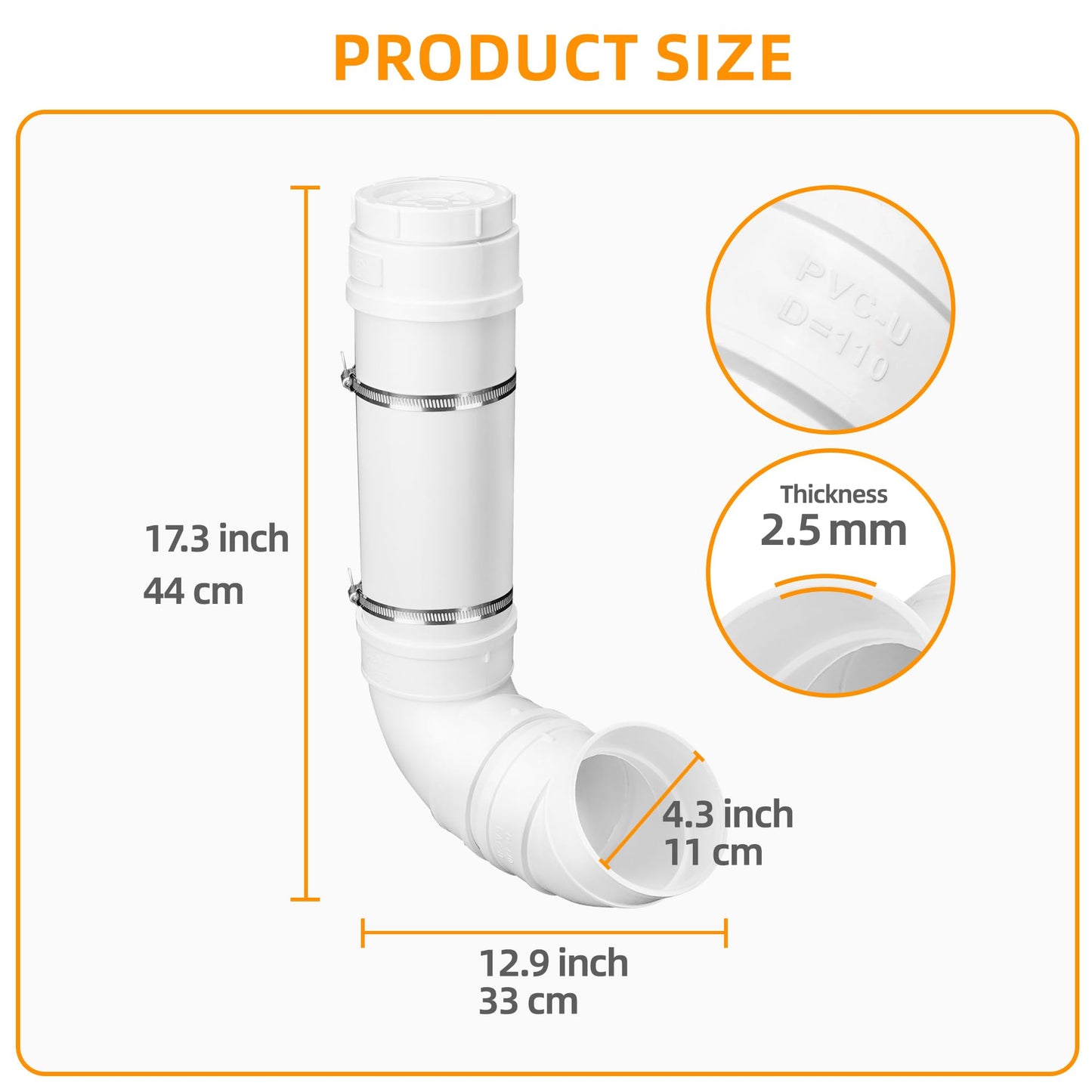 UCandy Automatic Chicken Feeder, 6 Pounds Capacity Heavy-Duty PVC Pipe No Waste Chicken Coop Feeder, Poultry Gravity Feed Port for Chicken Feeding