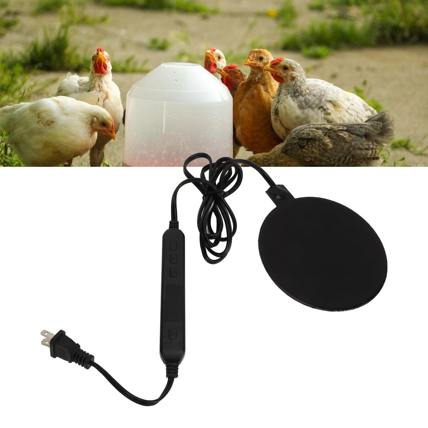 Chicken Water Heater for Winter, Poultry Water Heater Base 35W 120V Silicone Heated Pad Chicken Waterer Heated Chicken Coop Heater for Metal Bucket Stock Tank