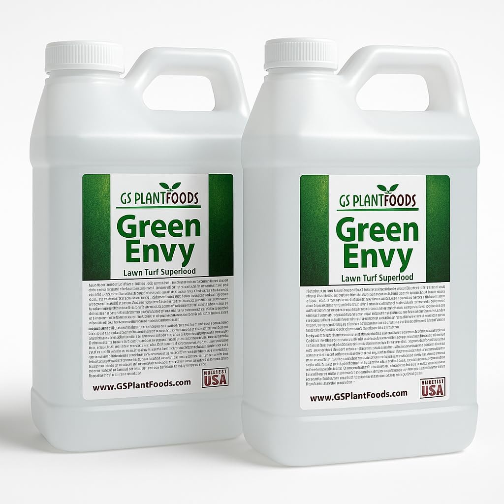 GS Plant Foods Green Envy Liquid Lawn Food Concentrate – Organic Turf Care for All Grass Types (5 Gallons)