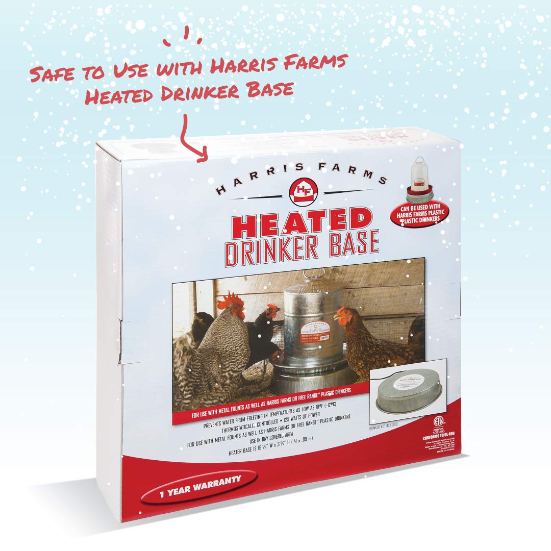 Harris Farms Large Flock Easy-Fill Poultry Drinker, Made with BPA-Free Plastic, Top Fill Design, 6.25 Gallon