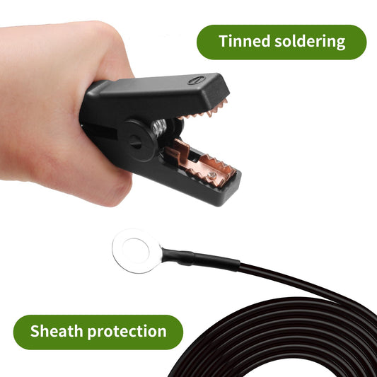 Btanadi 2Pcs 3Ft Electric Fence Wire, Solar Fence Charger Electric Fence Kit Connect Electric Fence Jumper Leads Cable with Crocodile Clip for Electric Fence Connectors Solar Electric Fence
