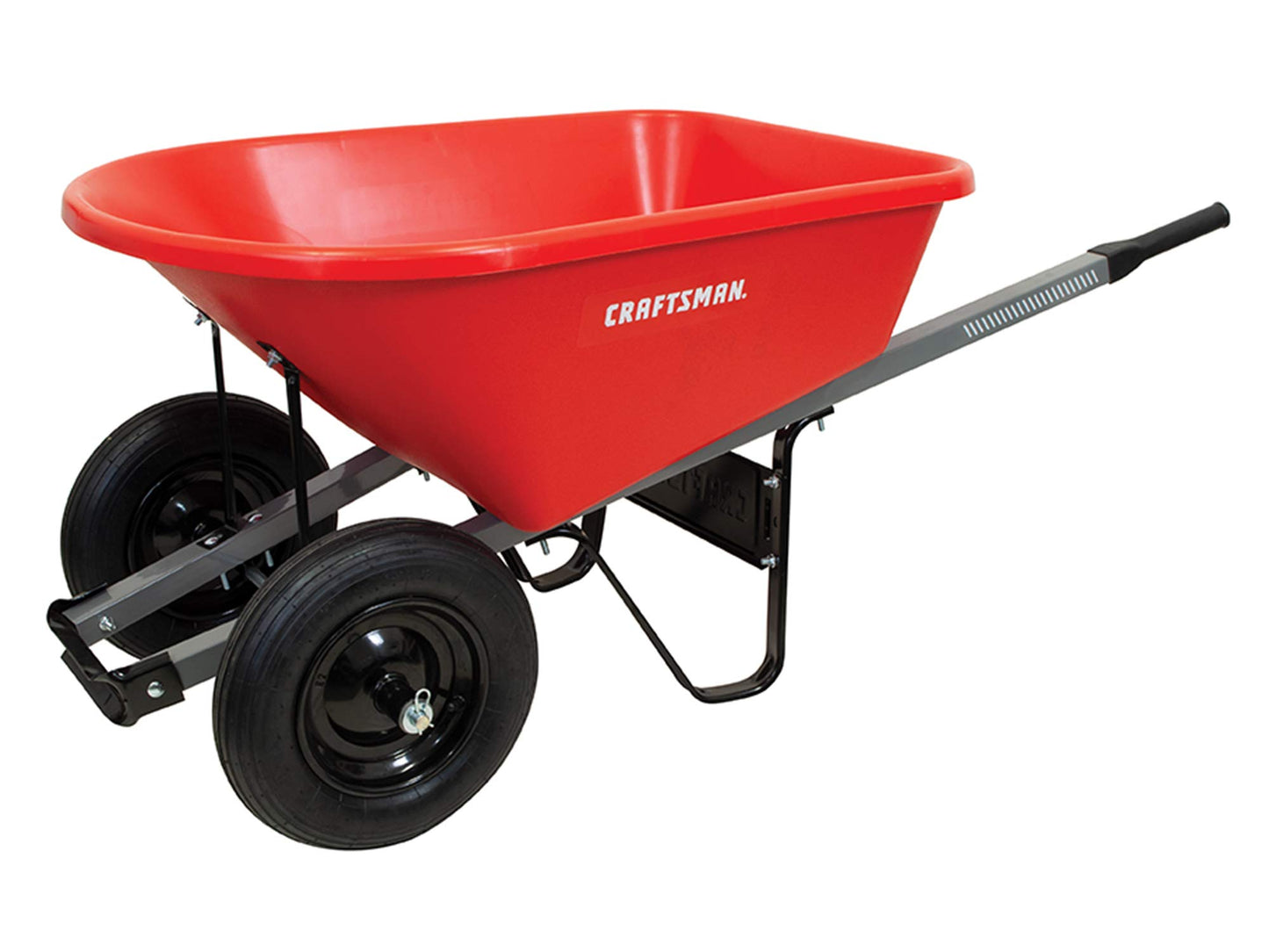 CRAFTSMAN CMXMKIT0190 3-Piece Leaf Clean-Up Set with Wavy Blade Hedge Shears, 22-Tine Wood Handle Lawn Rake and 6 Cu. Ft. Poly Tray Wheelbarrow, Red