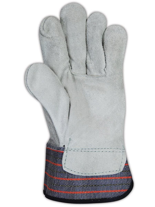 MAGID DuraMaster TB725E Gunn-Cut Leather Palm Glove with Safety Cuff, 72 Pairs