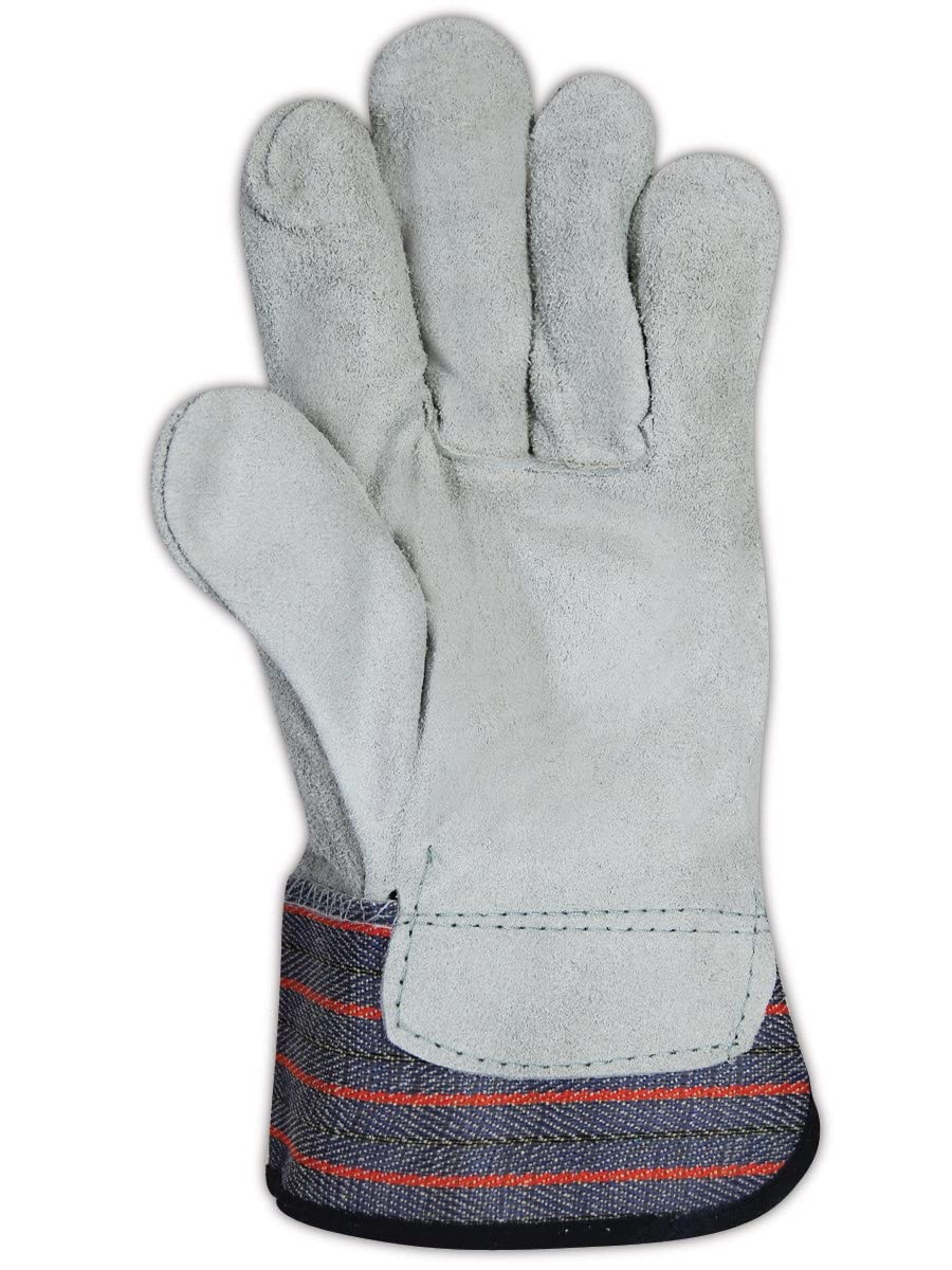 MAGID DuraMaster TB725E Gunn-Cut Leather Palm Glove with Safety Cuff, 72 Pairs
