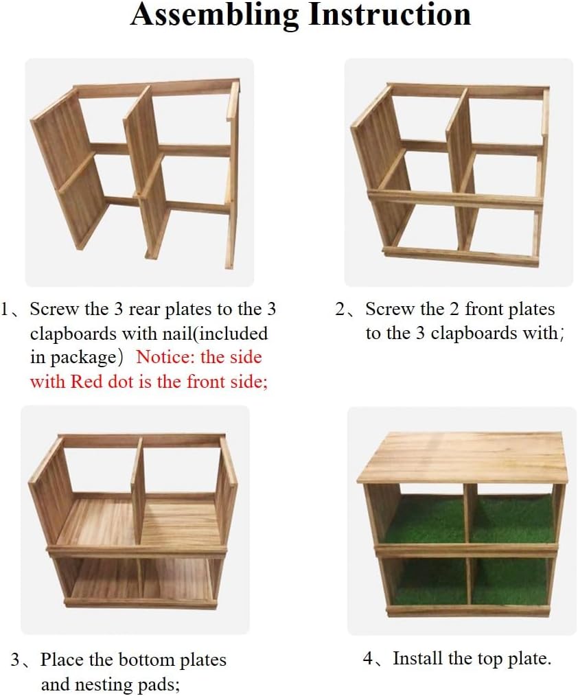 Nesting Boxes for Chickens,Chicken Nesting Box with 4 Pack Nesting Box Pads,Wooden Chicken Laying Boxes,Chicken Nesting Boxes for Laying Eggs with Washable Nesting Pads for Chicken Coop