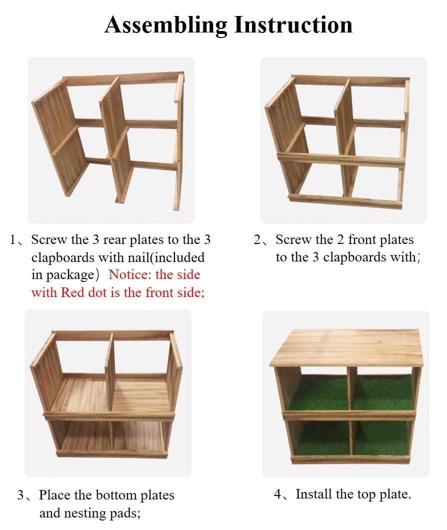 Nesting Boxes for Chickens,Chicken Nesting Box with 4 Pack Nesting Box Pads,Wooden Chicken Laying Boxes,Chicken Nesting Boxes for Laying Eggs with Washable Nesting Pads for Chicken Coop