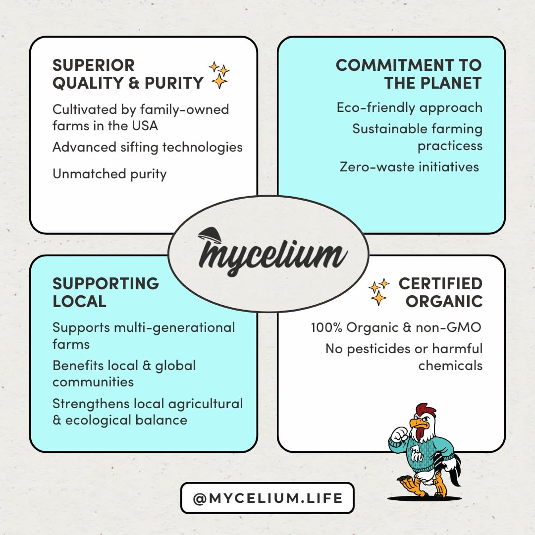 Mycelium Premium Poultry Scratch | Bird Food for Chickens, Quails & Game Birds | Organic, Non-GMO Seed Treat with Corn, Wheat & Milo | Supports Natural Foraging & Digestion | Made in USA, 5 lb Bag