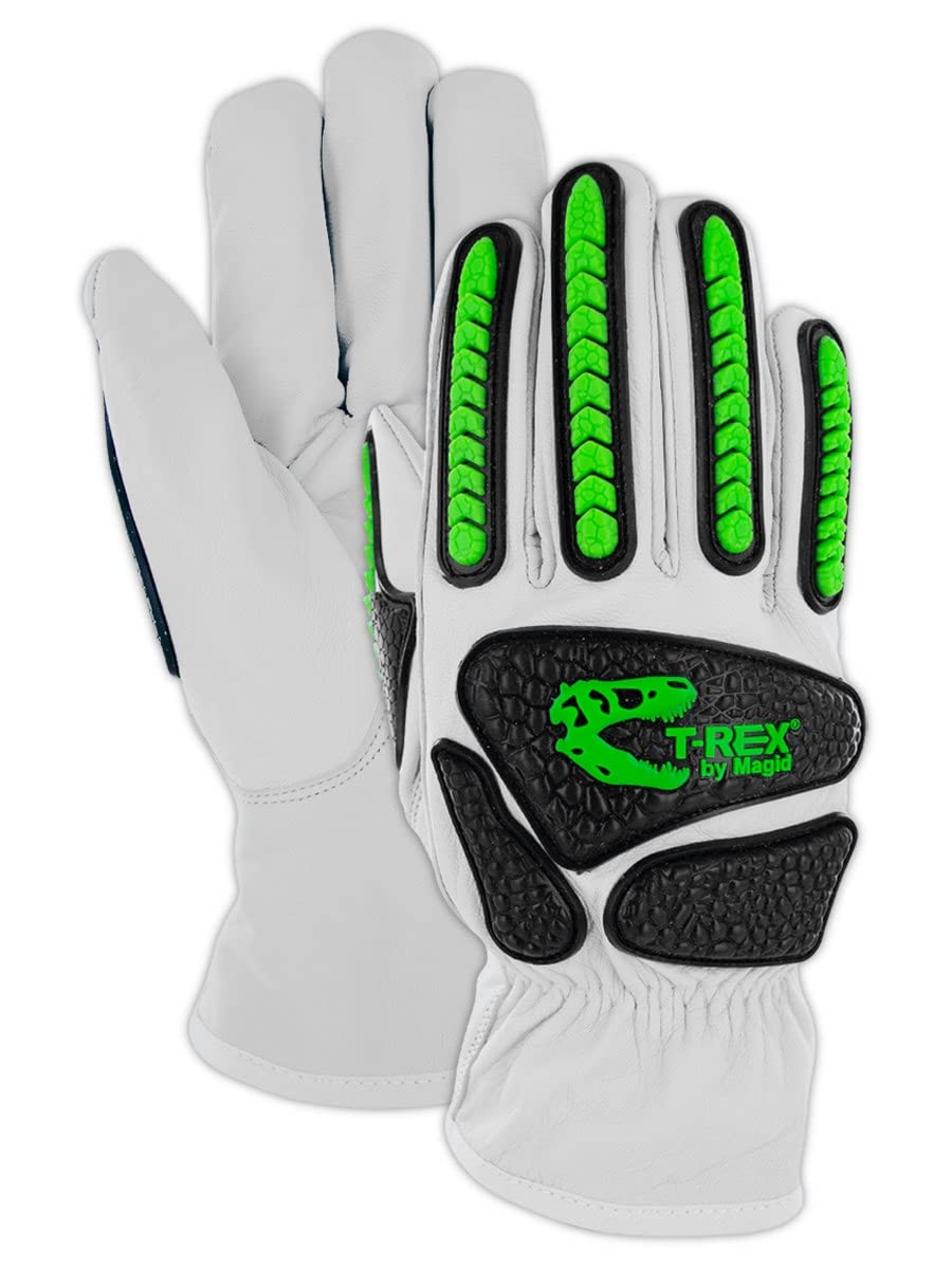 MAGID T-REX Rebel Series TRX814 Goatskin para-Aramid Lined Driver Impact Glove – Cut Level A6-8/M (48 Pair)