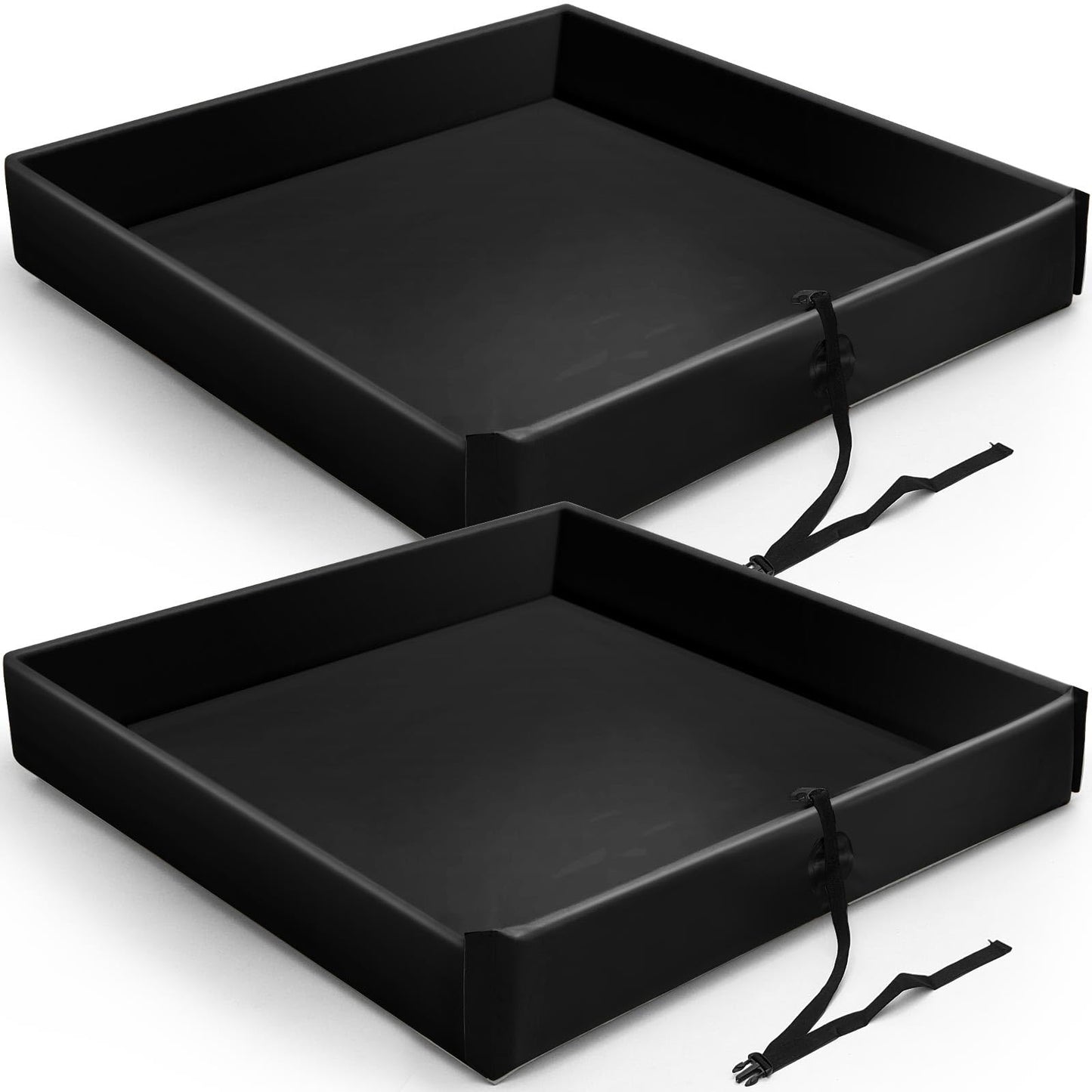 Frienda 2 Pack Folding Duck Pond 4 ft x 4 ft x 6 Inch Portable Spill Containment Mini Berm Platform Tray(Yellow)