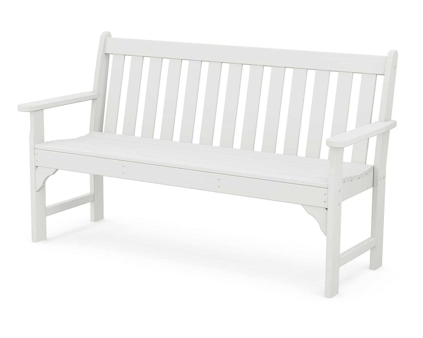 POLYWOOD Vineyard 60" Outdoor Patio Bench, White