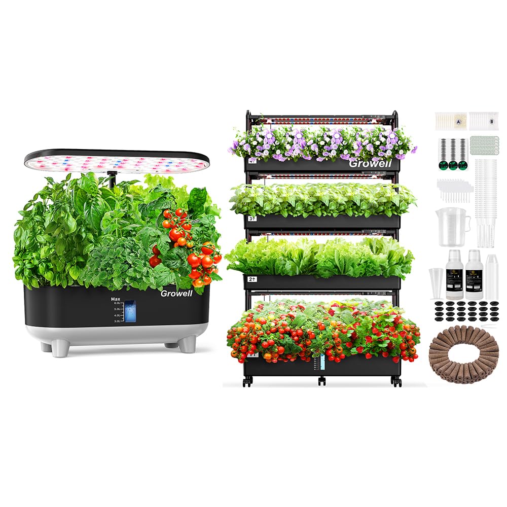 16 Pods Hydroponics Growing System Kit & 60 Pods Vertical Indoor Garden