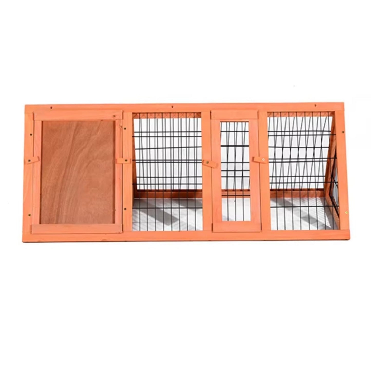 GarveeLife Wooden Rabbit Hutch, Chicken Hutch Outdoor with Run and 2 Doors, a-Frame Wooden Chicken Coops with Ventilating Wire, Quail, Rabbit Hideout for Small Animals, Red