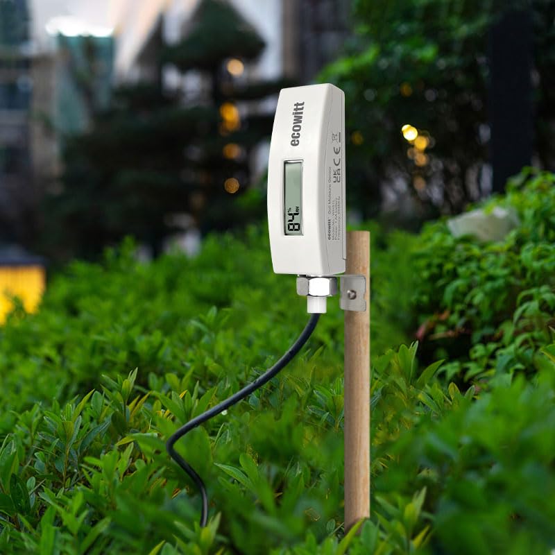 ECOWITT Soil Moisture Tester Kit, Includes GW3000 Wi-Fi&Ethernet Gateway and WH51BL Soil Moisture Sensor with 1m Wire Probe, with SD Card Port, 915 MHz