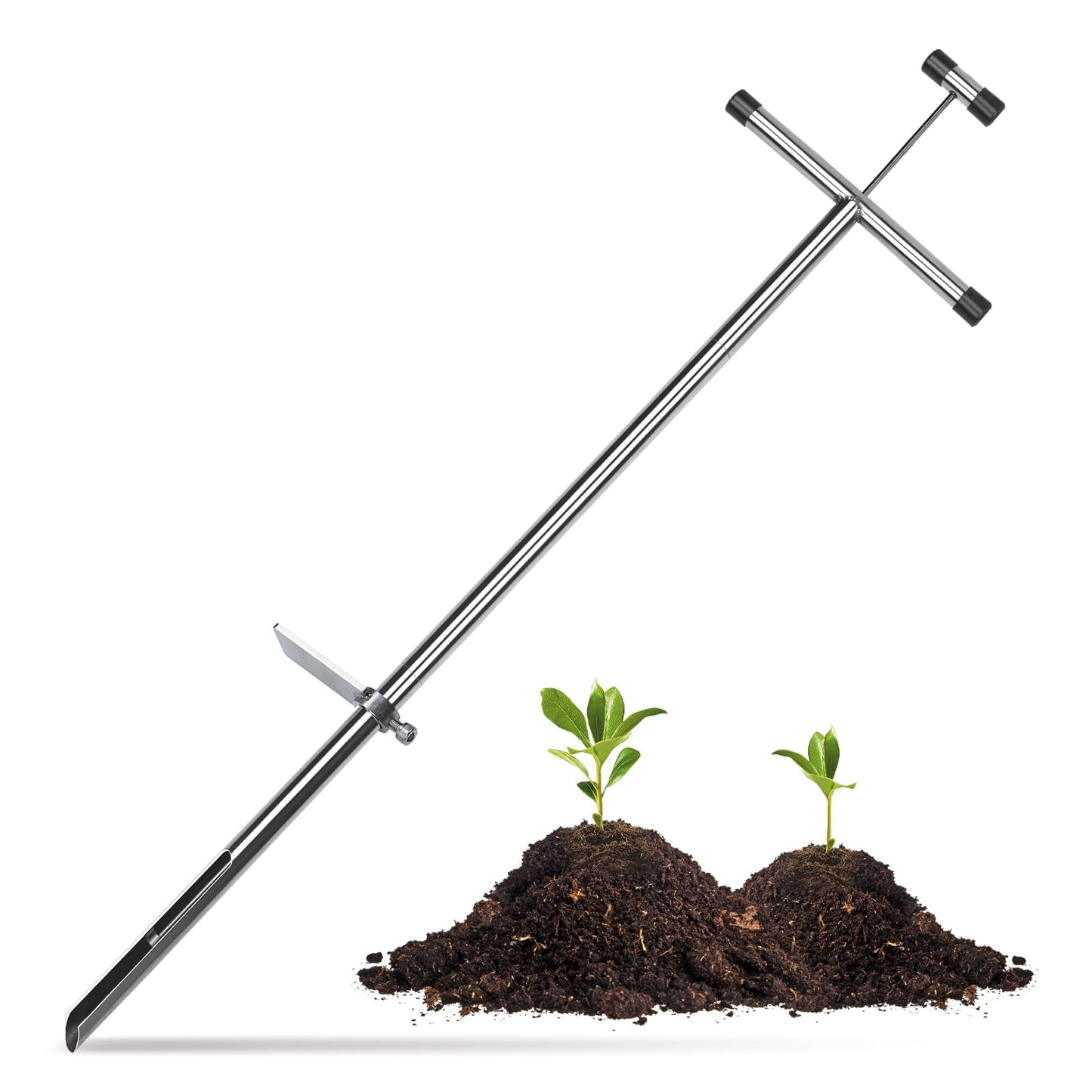 ZUIWAN 40 INCH Soil Sample Probe,Stainless Steel t-Style Handle Soil Probes for Soil Sampling,Soil Core Sampling Tool for Soil Sampling Plant Care,Garden,Farm,Agriculture,Golf Course,Lawn