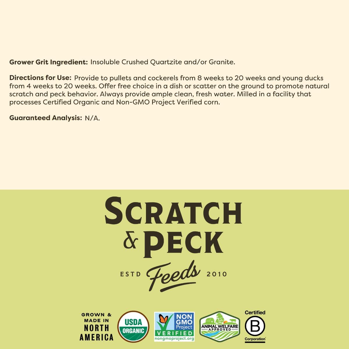Scratch and Peck Grower Grit Supplement for Chickens and Ducks - 7 lbs Bag - Essential Supplement for Gizzard and Digestive Health - Sustainably Sourced