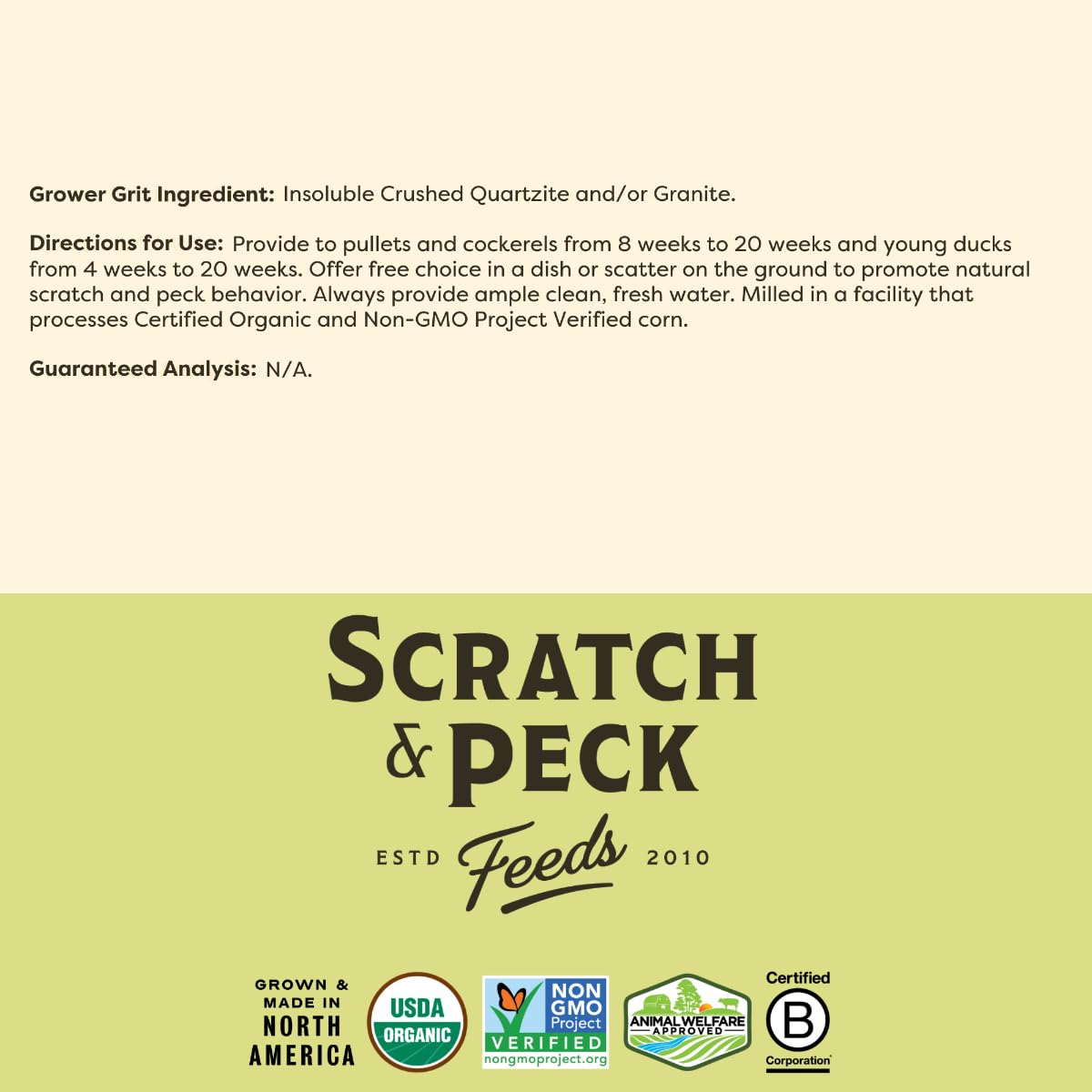Scratch and Peck Grower Grit Supplement for Chickens and Ducks - 7 lbs Bag - Essential Supplement for Gizzard and Digestive Health - Sustainably Sourced