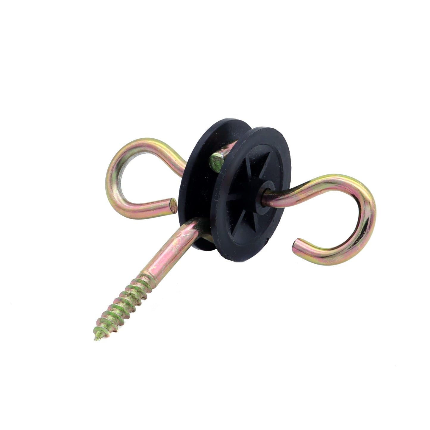 2 Set of Plastic Electric Fence Spring Gate Handle with Insulators and Anchor, Black