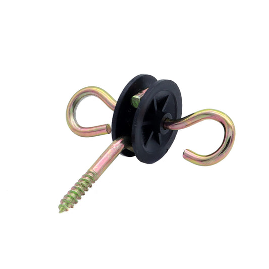 2 Set of Plastic Electric Fence Spring Gate Handle with Insulators and Anchor, Black