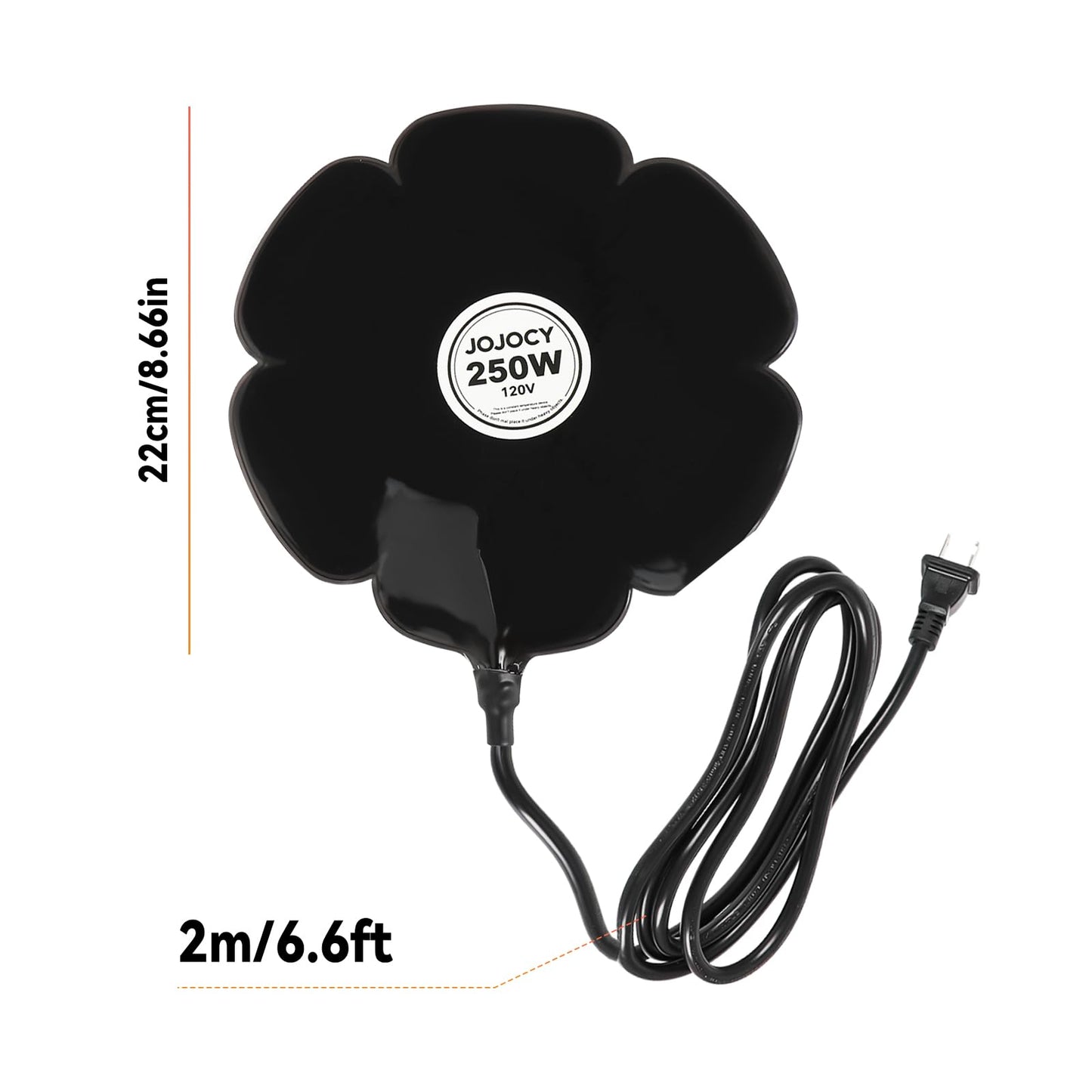 2 PCS Flower Shape 250W Submersible De-Icer for Livestock, Bird Baths, Fish Ponds, Winter Chicken Water Heater Warmer with Thermostat, 6.6ft Power Cord