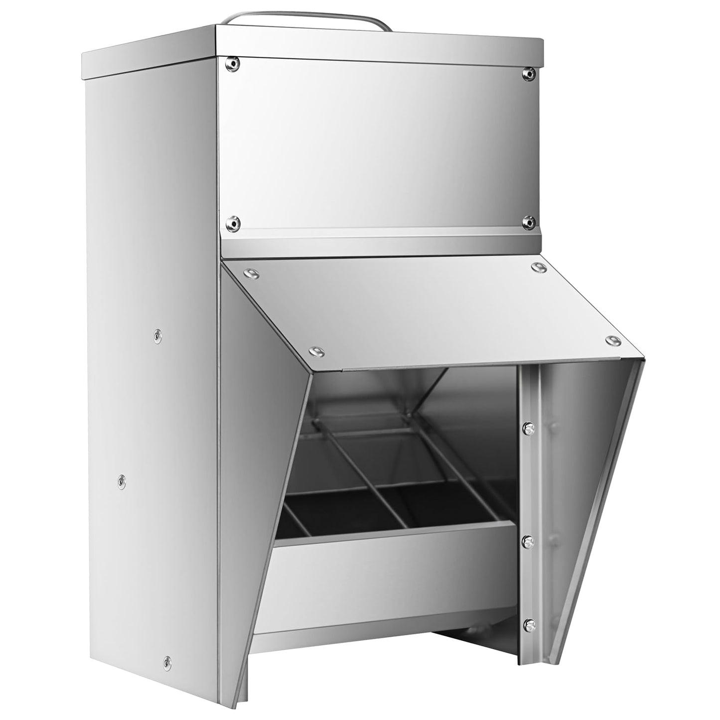 RYFT Galvanized Chicken Feeder 11.5 Lbs Capacity, Outdoor Rat Proof Metal Poultry Feeder with Lid, Hanging Chicken Feeder, Coop Food Dispenser No Waste for Chicken， Duck