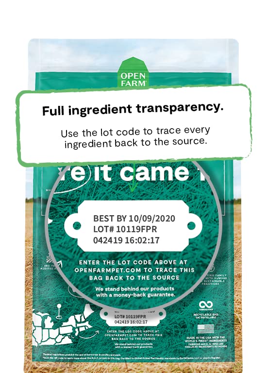 Open Farm, Ancient Grains Dry Dog Food for Puppies, Protein-Rich & Nutrient Dense, 90% Animal Protein Mixed with Non-GMO Fruits, Veggies and Superfoods, Chicken & Salmon Recipe for Puppy, 4lb Bag